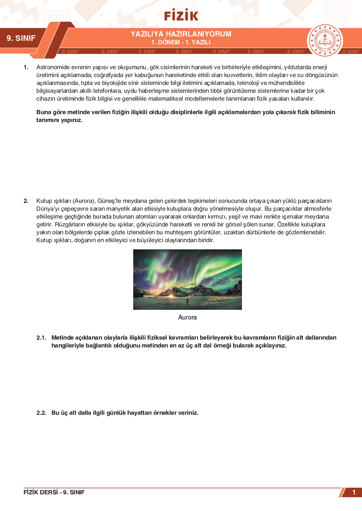 Mebi Yazılı Hazırlık Örnek Soruları