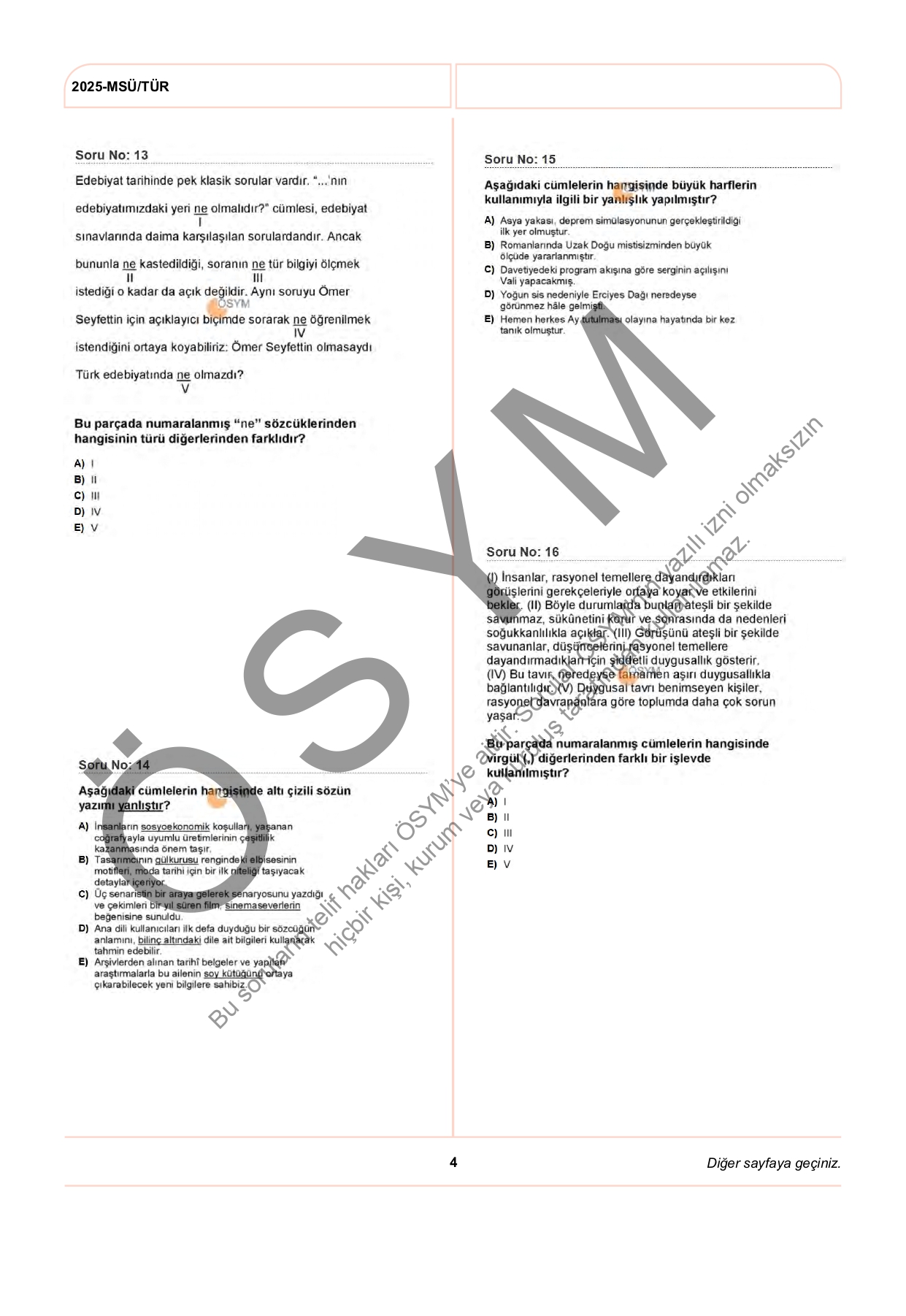 msü 2025 soruları
